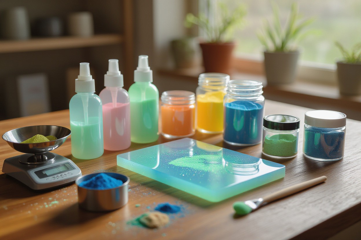 Colorful materials for resin crafting
