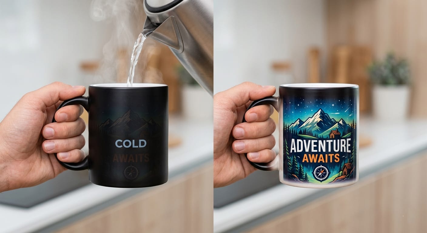 thermochromic-mug-color-change-heat thermochromic pigment mug changing color with heat activated effect