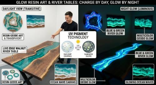 Glow Resin Art & River Tables
