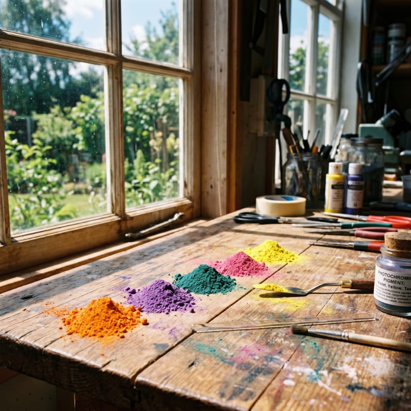 hero photochromic pigment different colors with sunlight shining