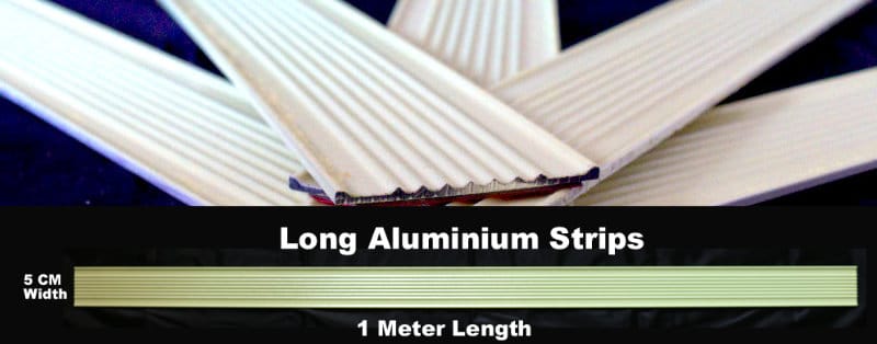 Flat-profile aluminum strips are mounted directly onto stair surfaces.