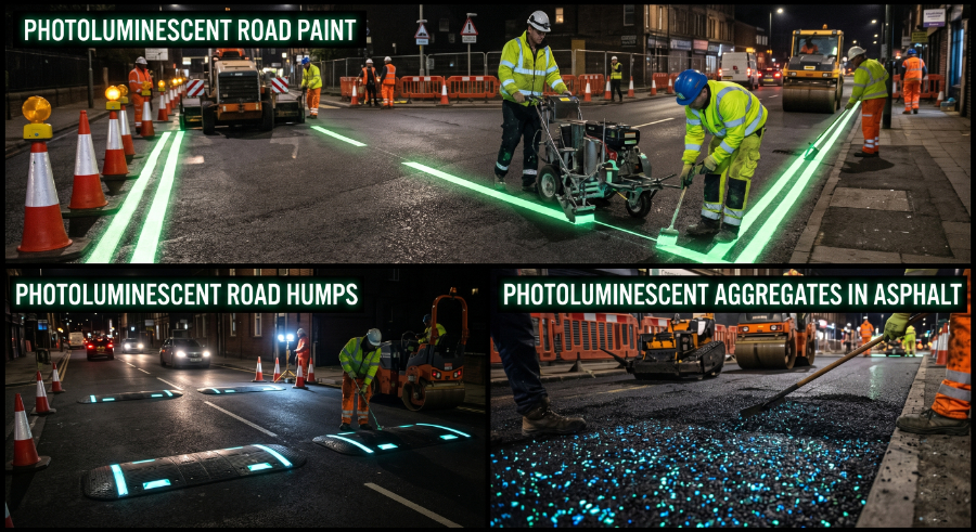 Glow-in-the-Dark Roads and Highways