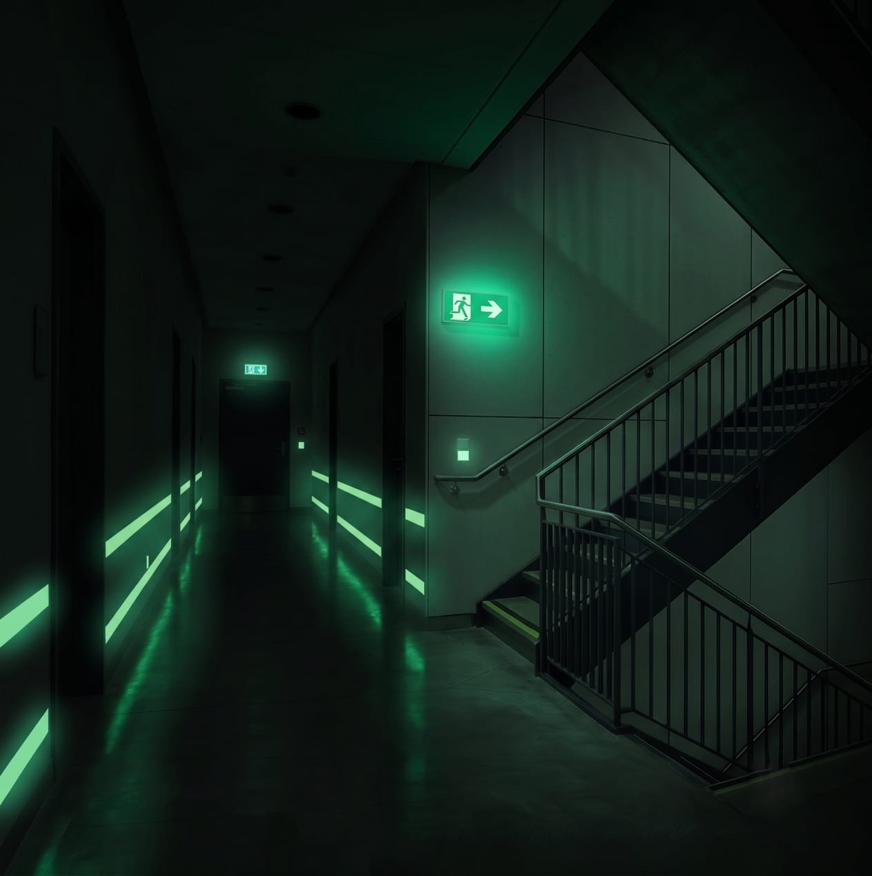Glow in the Dark Egress Path Markings (Photoluminescent Exit Route Marking Tape) - 10 meter roll
