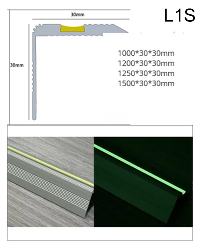 L-Shaped Stair Nosing 1 glow side