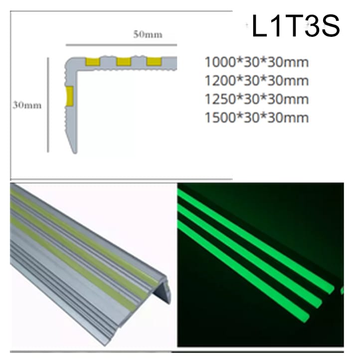 L-Shaped Stair Nosing 1 glow top 3 glow side